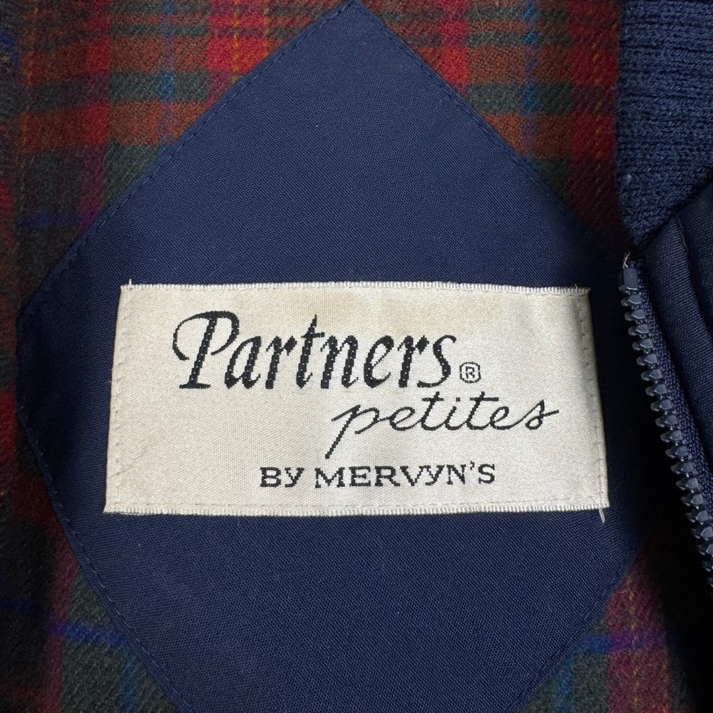 Vtg 80s Partners Mervyns Trench Coat Womens S Petite Plaid Zip Out Liner Hood - Picture 13 of 16